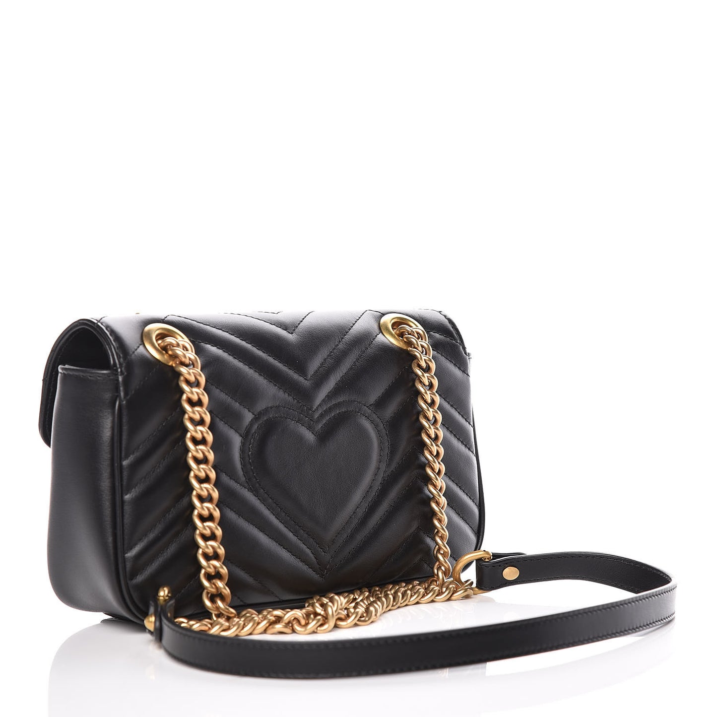 Calfskin Matelasse Mini GG Marmont Shoulder Bag Black