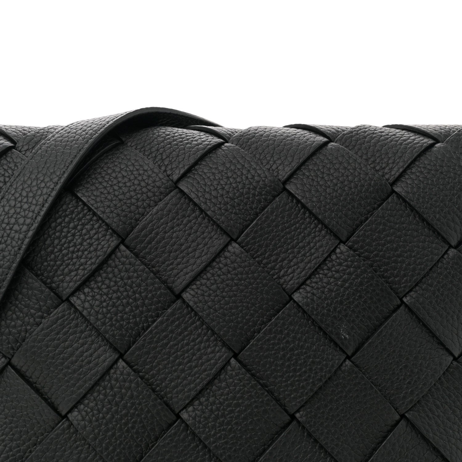 Bottega Veneta Grained Calfskin Intreccio Large Diago Crossbody Bag Black 8 of 11