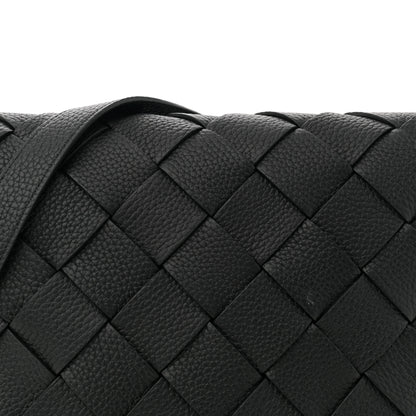 Bottega Veneta Grained Calfskin Intreccio Large Diago Crossbody Bag Black 8 of 11