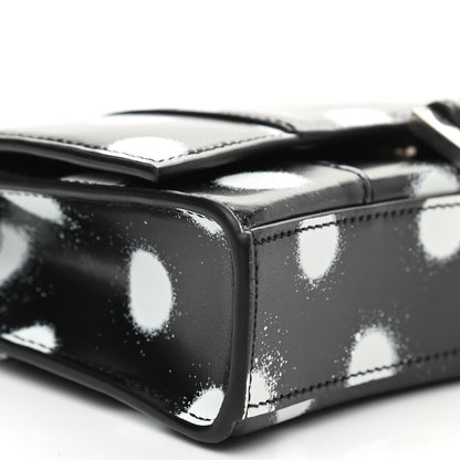 Balenciaga Shiny Box Calfskin Polka Dot Hourglass Chain Bag Black White 8 of 9
