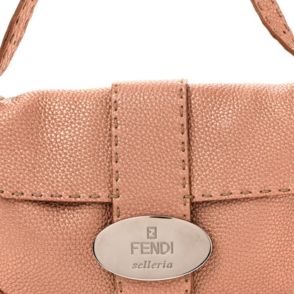 Fendi Metallic Calfskin Romano Selleria Flap Bag Bronzo 8 of 12