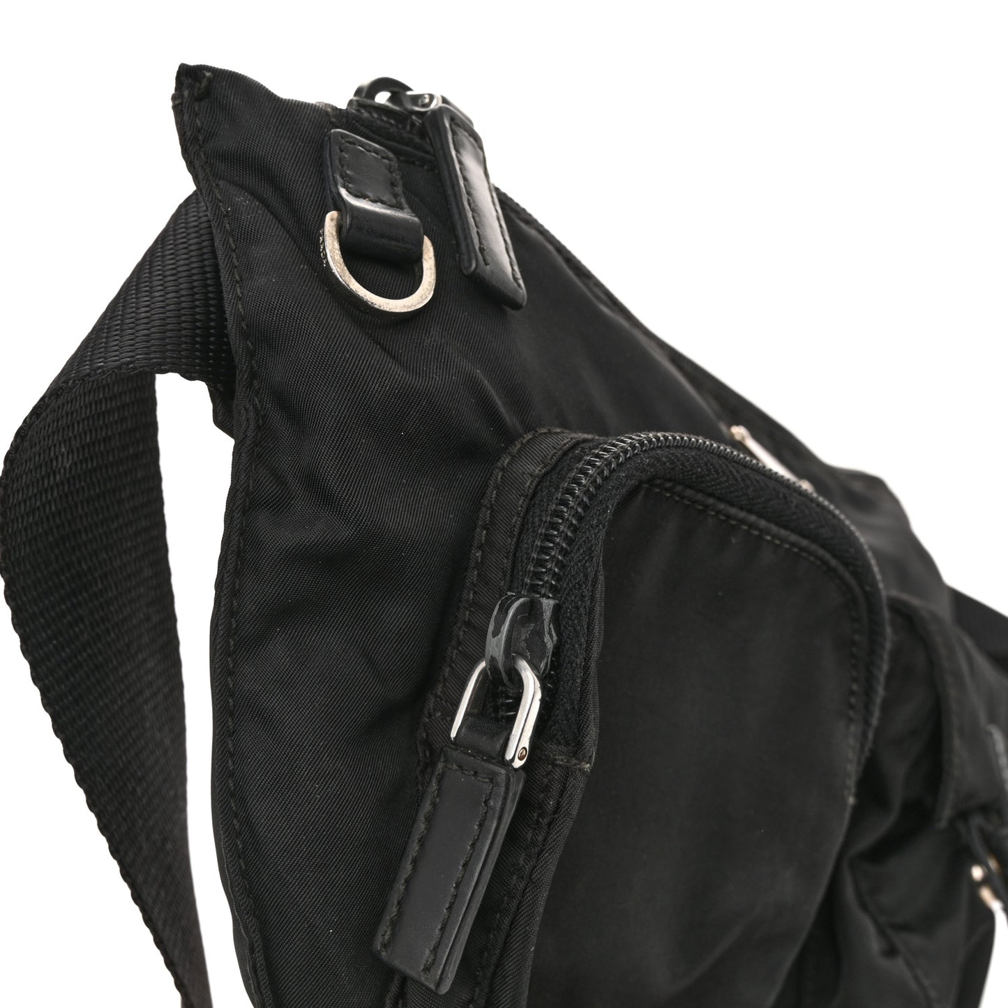 Tessuto Nylon Multi Pocket Belt Bag Black