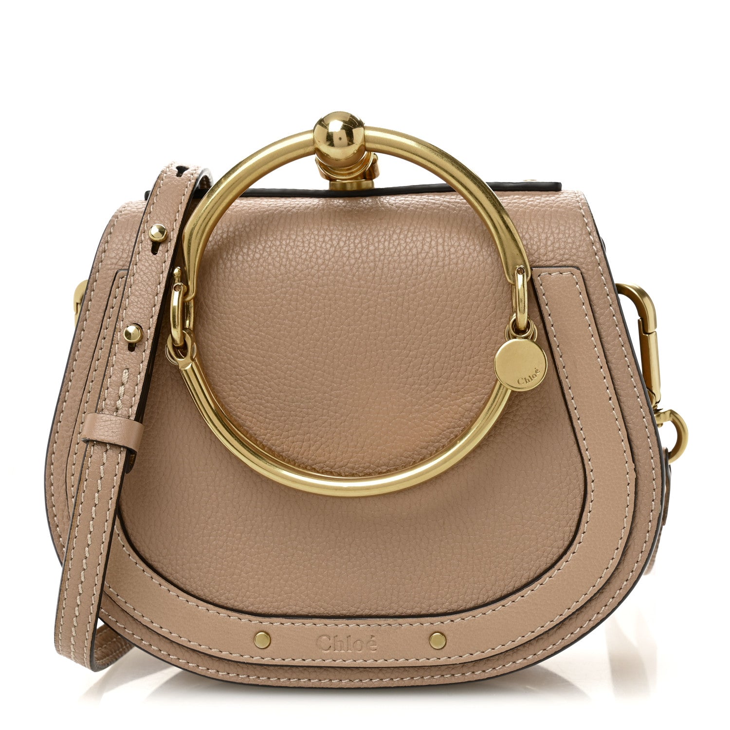 Chloe Calfskin Suede Small Nile Bracelet Bag Biscotti Beige 1 of 11