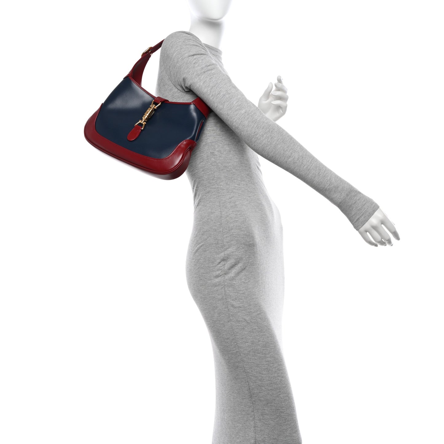 Boarded Dyana Lux Calfskin Bi-Color Small Jackie 1961 Hobo Blue Agata New Cherry Red