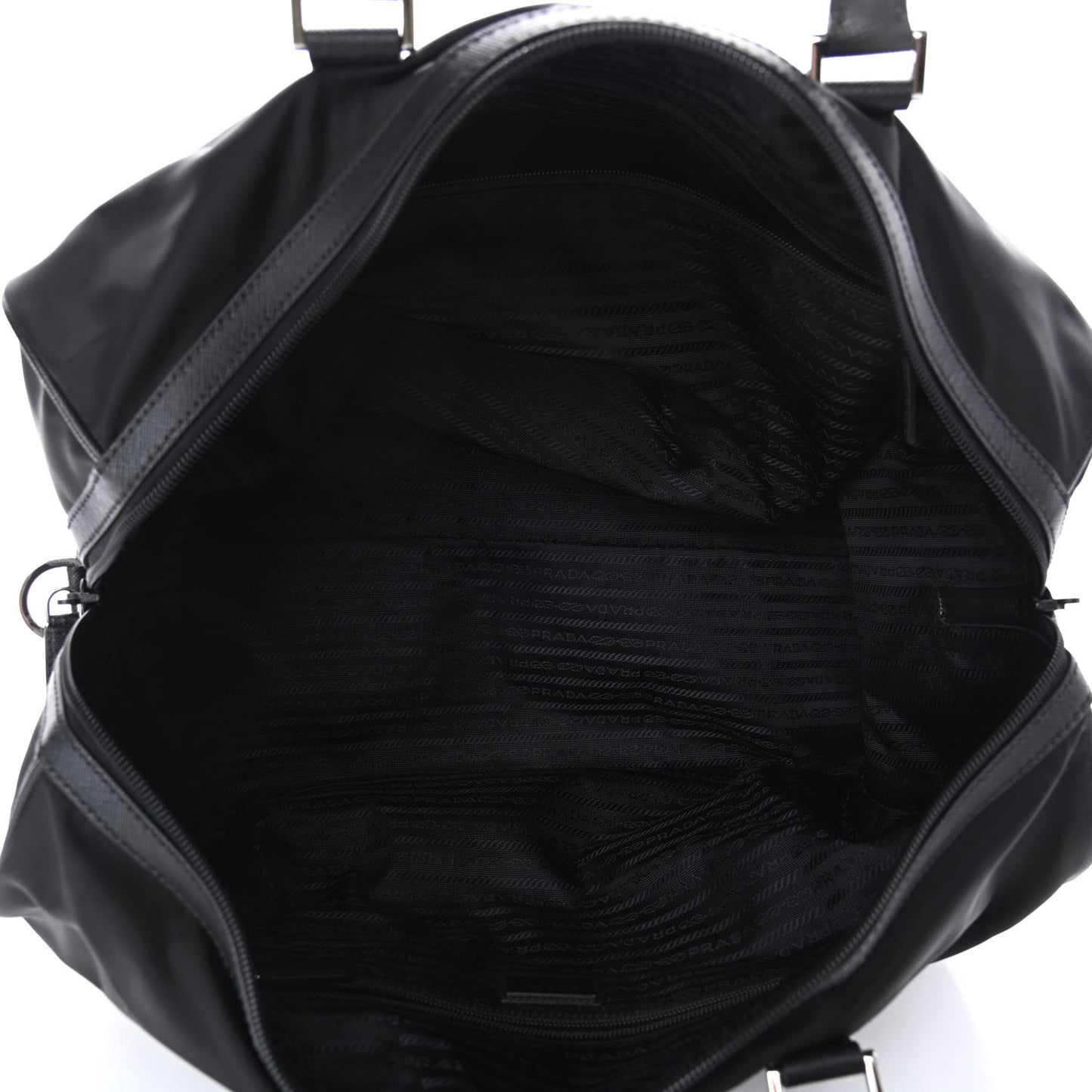 Tessuto Nylon Saffiano Viaggio Duffle Black
