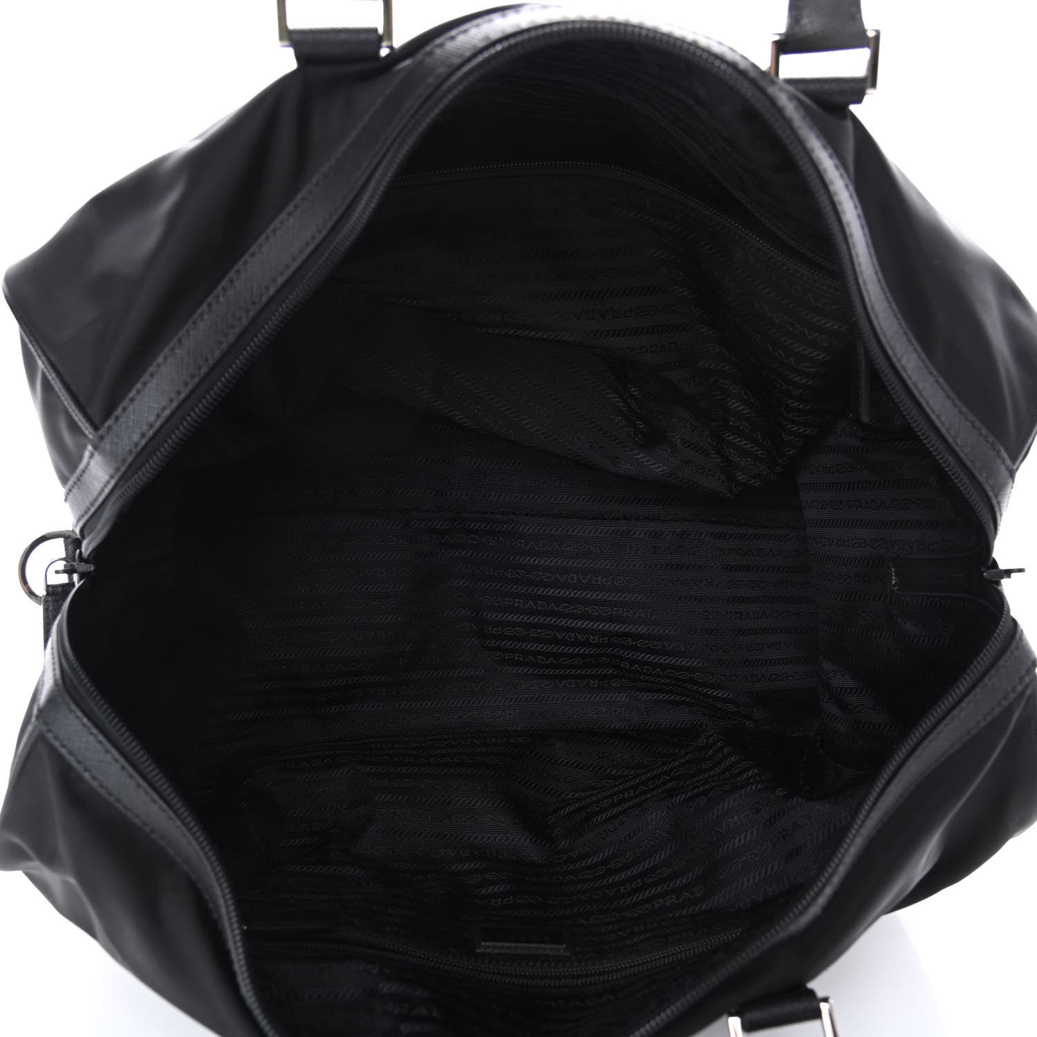 Prada Tessuto Nylon Saffiano Viaggio Duffle Black 4 of 4