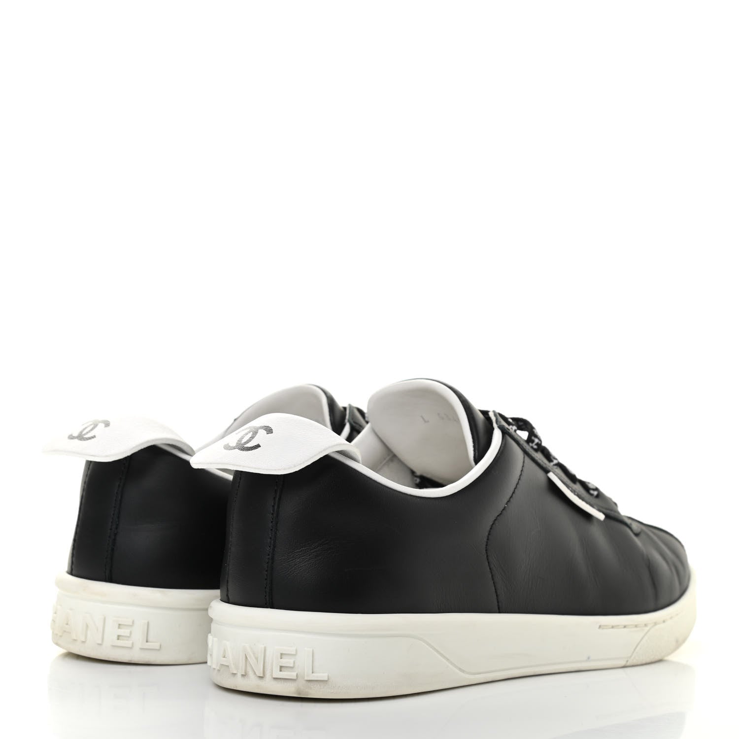 Chanel Calfskin CC Womens Sneakers 40 Black 4 of 17