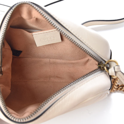 Gucci Calfskin Matelasse Mini GG Marmont Chain Shoulder Bag White 5 of 12