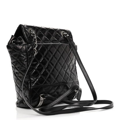 Chanel Glazed Calfskin Quilted Small Salzburg Mountain Backpack Black 3 of 9