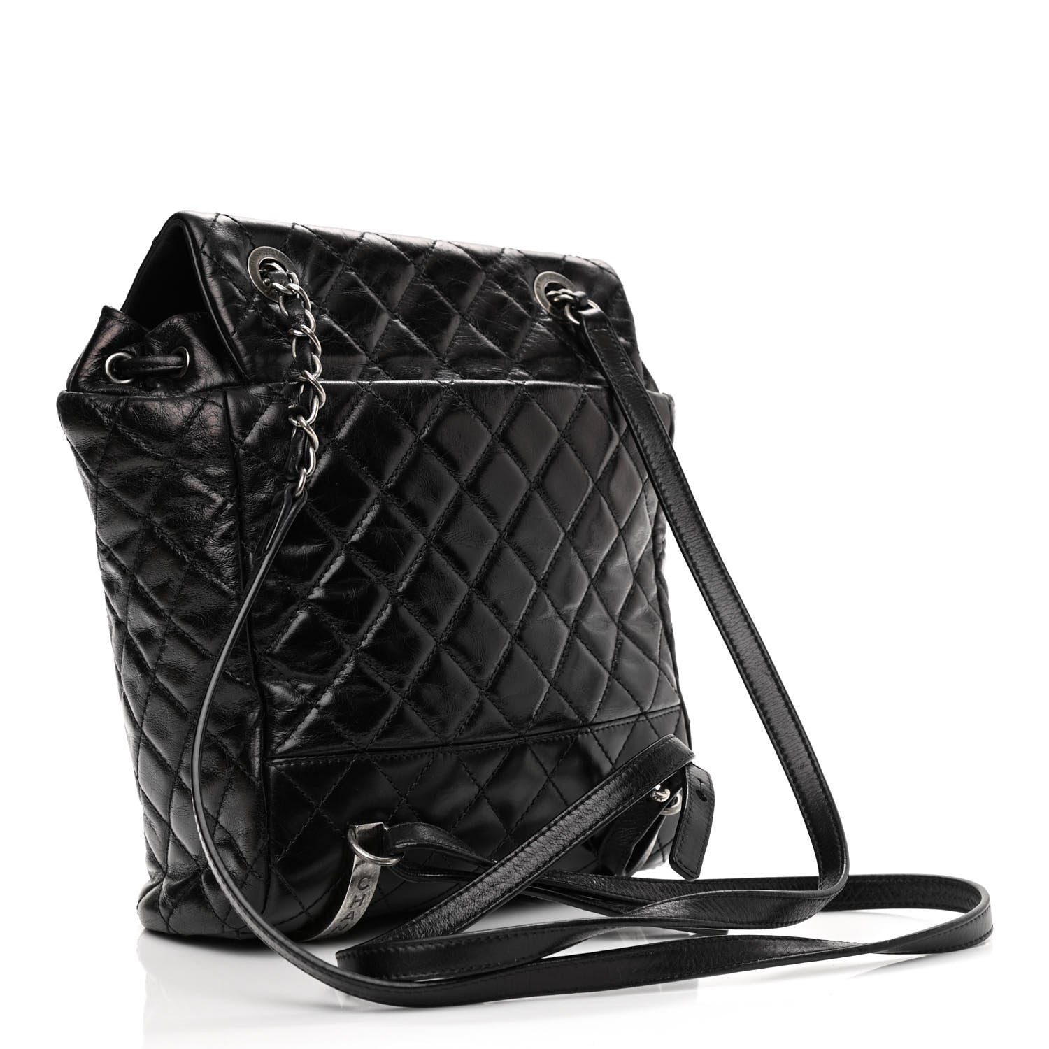 Chanel Glazed Calfskin Quilted Small Salzburg Mountain Backpack Black 3 of 9