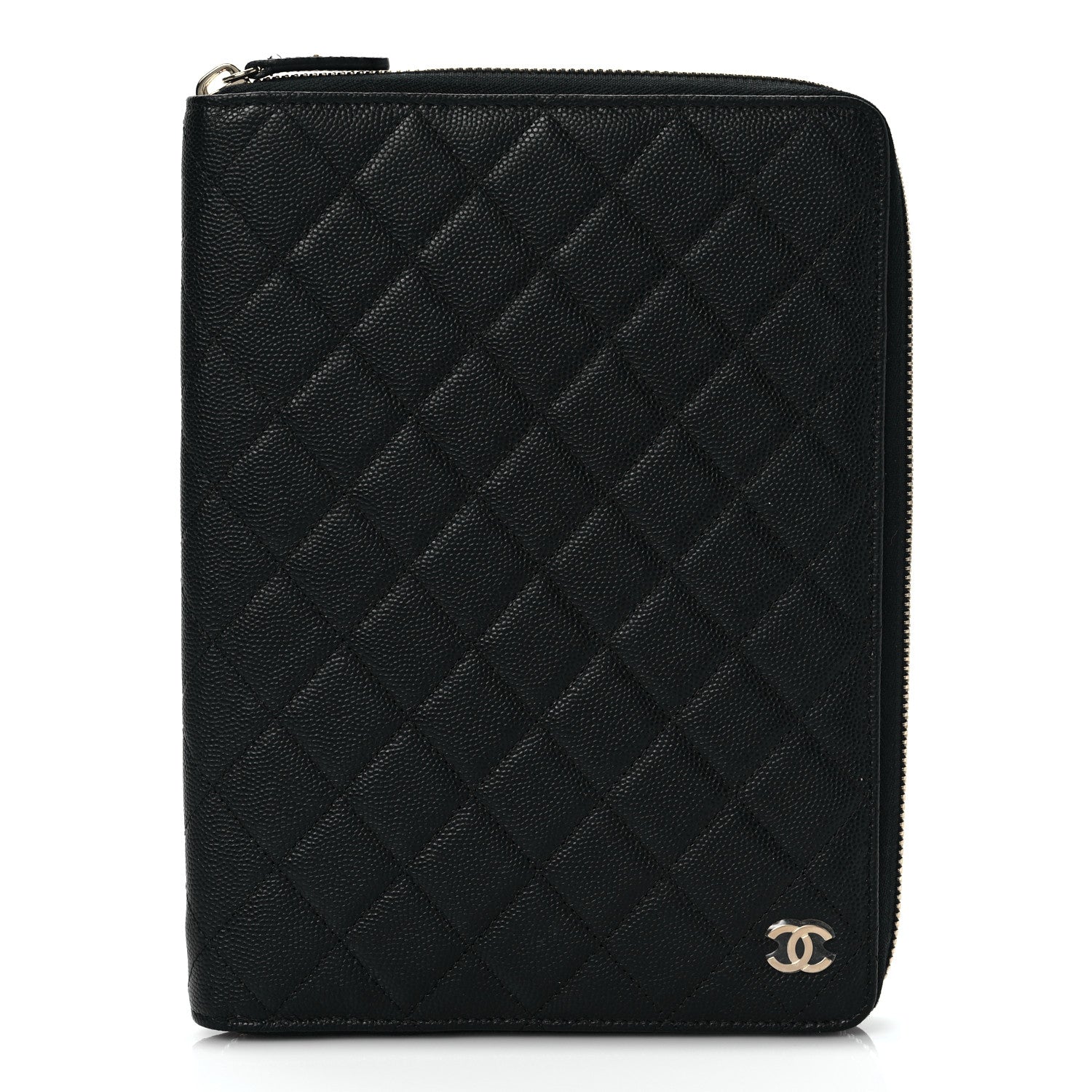 Chanel Caviar Quilted Zip Around Notebook Agenda Cover Black 1 of 7