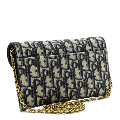 Christian Dior Oblique Saddle Chain Long Wallet Blue 4 of 11
