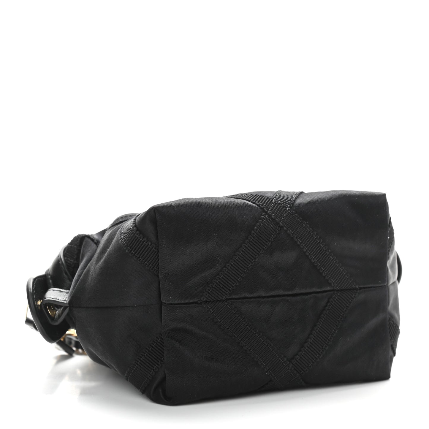 Nylon Grosgrain Quilted Lifestyle Clutch with Chain Black