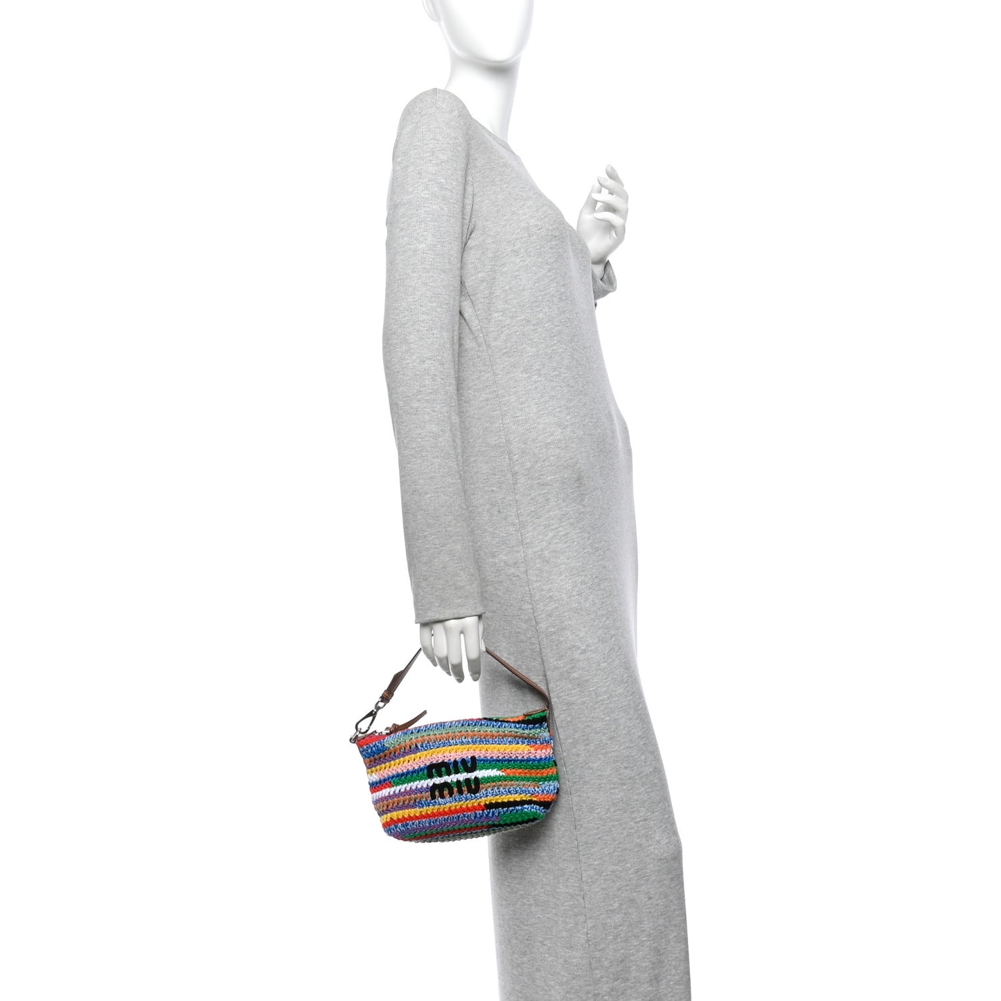 Fabric Crochet Pouch Multicolor