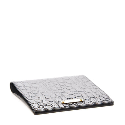 Saint Laurent Calfskin Crocodile Embossed Wallet Black 3 of 5
