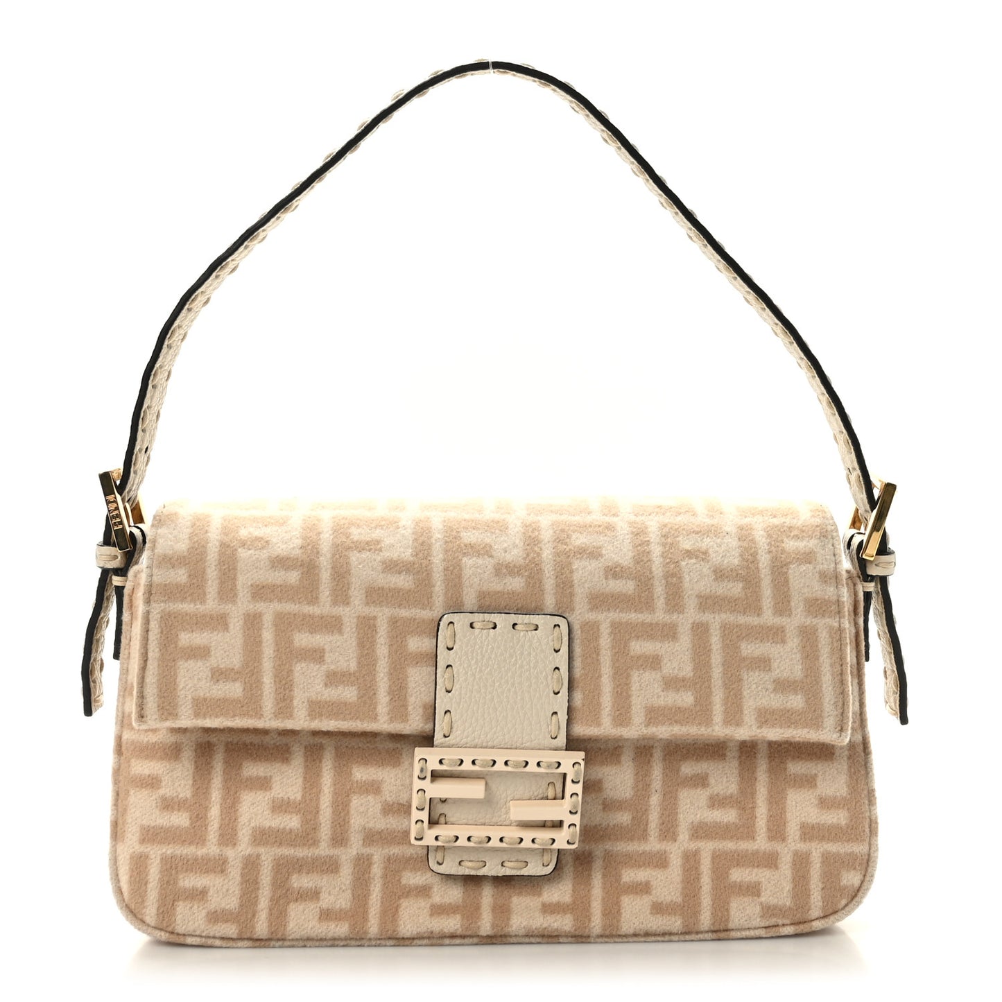 Wool Cuoio Romano Selleria FF 1974 Baguette 1997 Beige Cammello Camelia