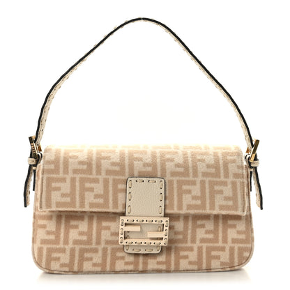 Fendi Wool Cuoio Romano Selleria FF 1974 Baguette 1997 Beige Cammello Camelia 1 of 9