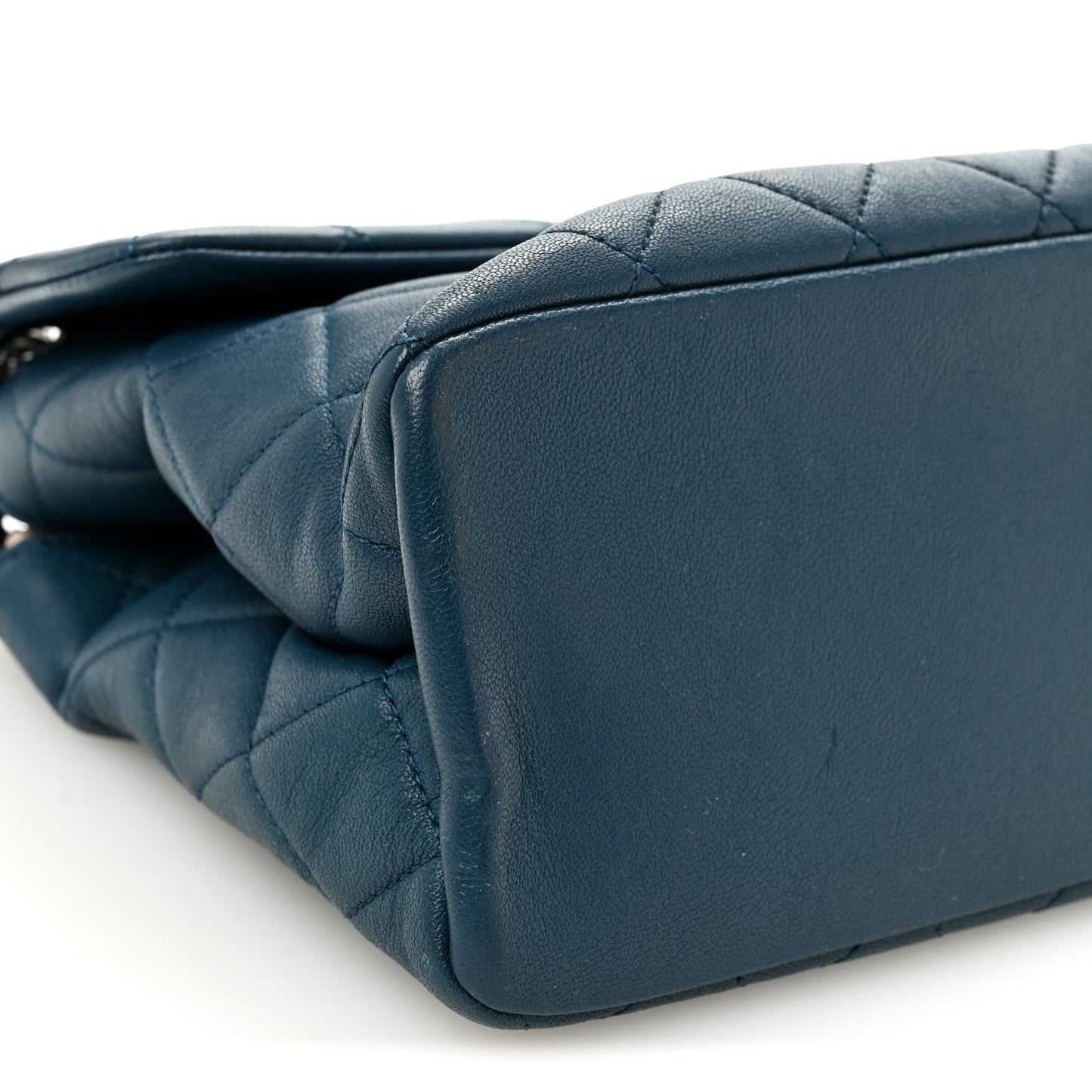 Goatskin Quilted Medium Flap Blue
