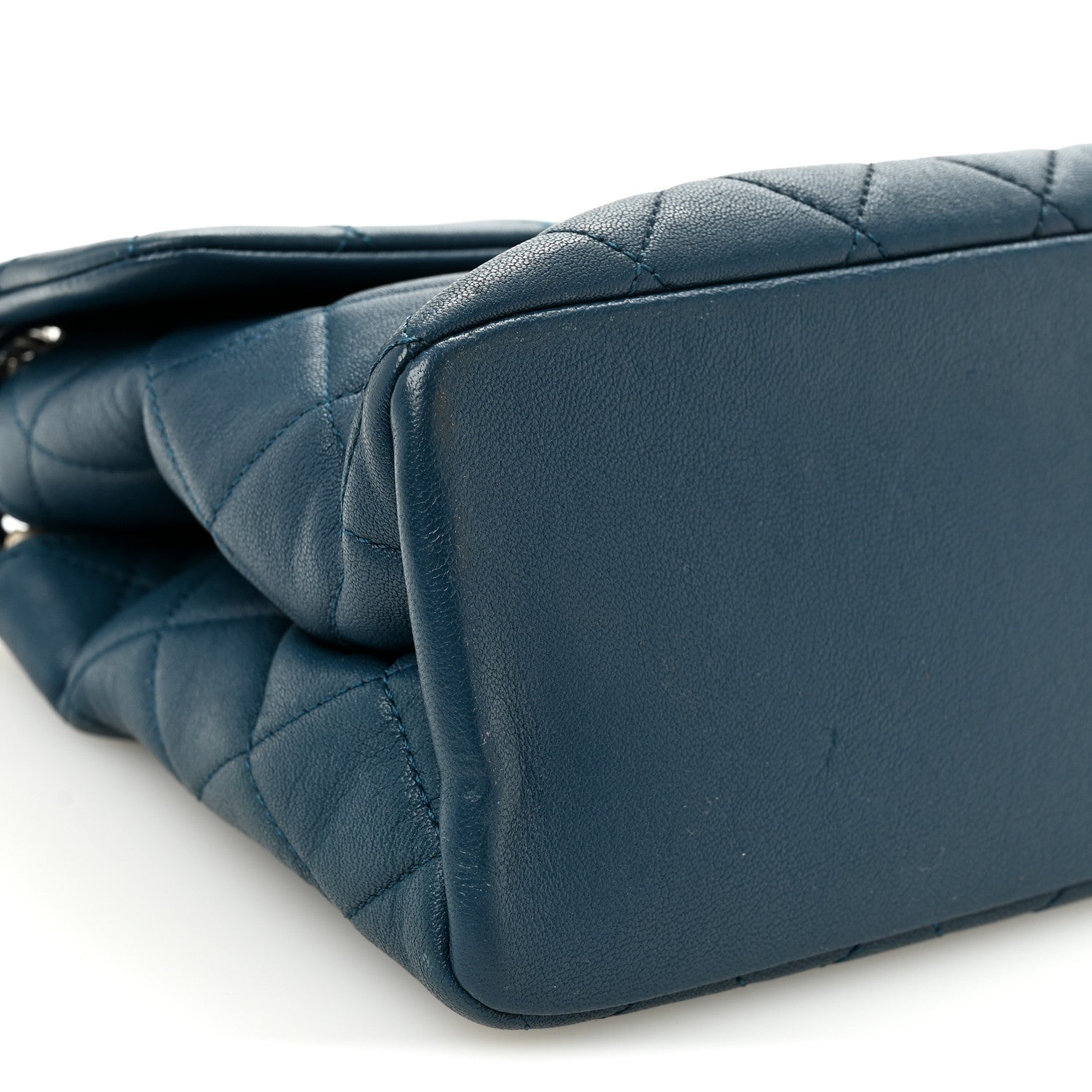 Chanel Goatskin Quilted Medium Flap Blue 9 of 10