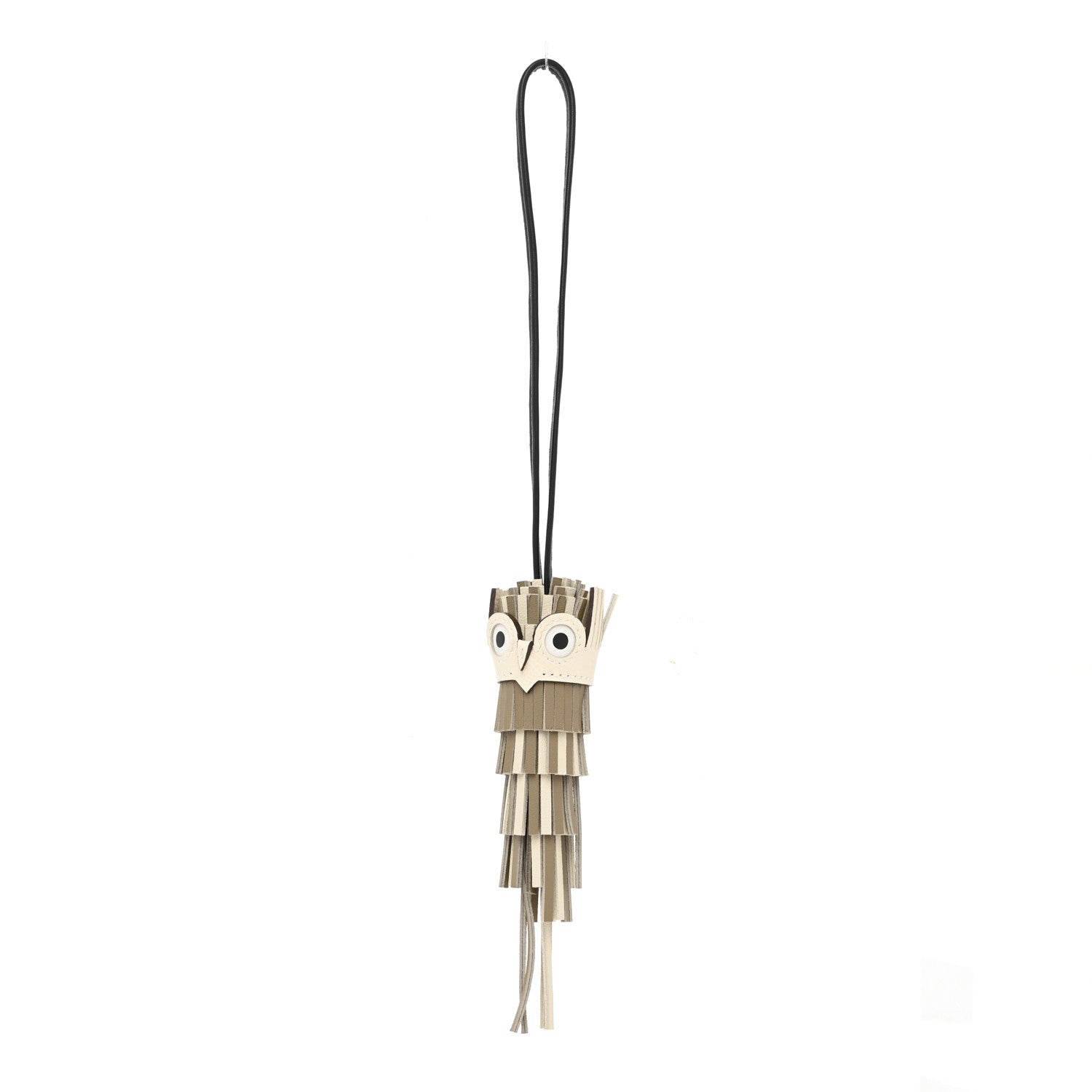 Hermes Milo Lambskin Epsom Chouette Bag Charm Beige Marfa Craie Black Nata White 1 of 5
