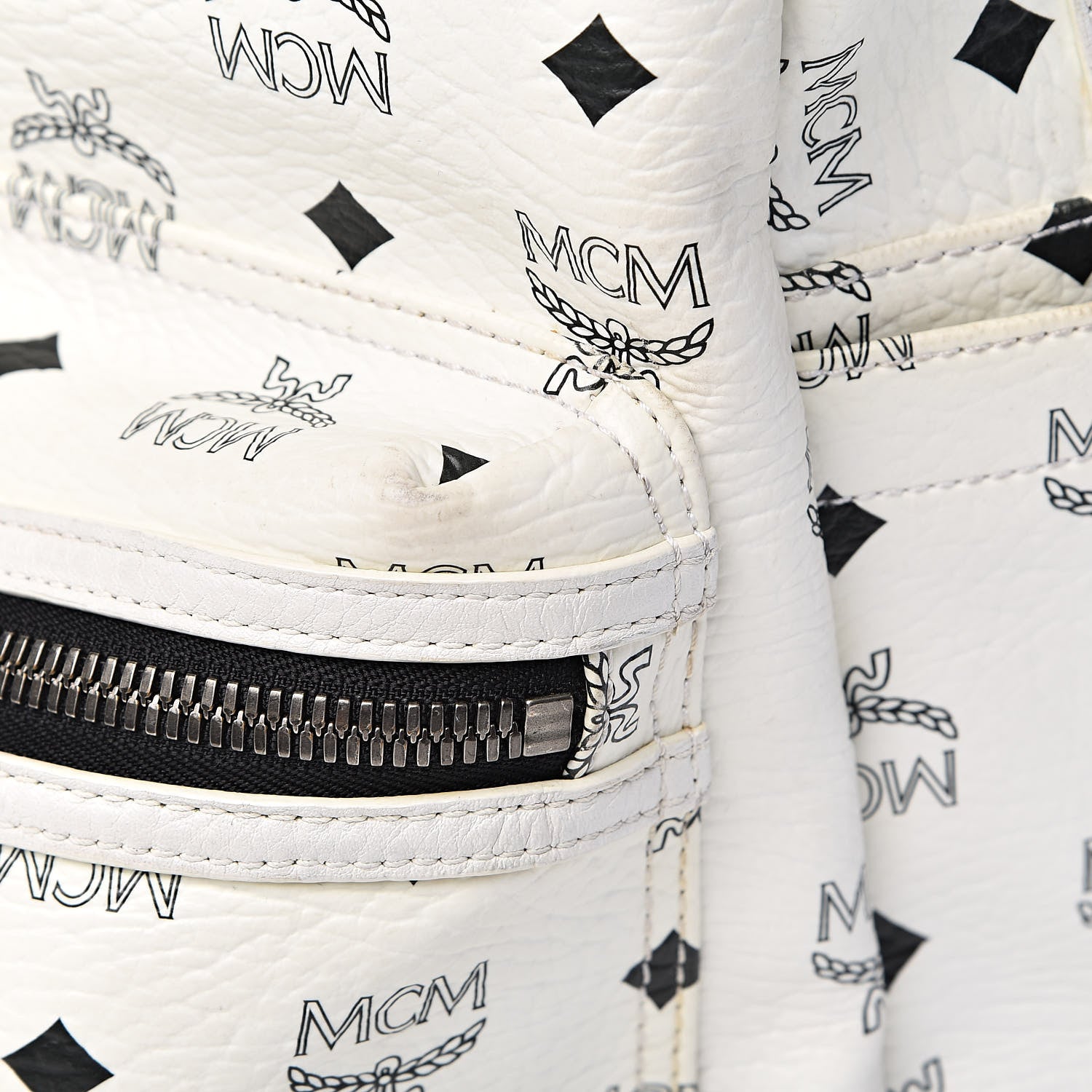 MCM Visetos Medium Studded Stark Backpack White 15 of 18