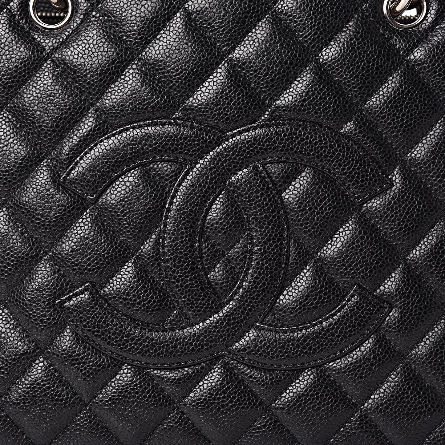 Caviar Quilted Grand Shopping Tote GST Black