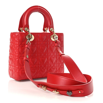 Christian Dior Lambskin Cannage Dioramour Small My ABCDior Lady Dior Spicy Red 3 of 9