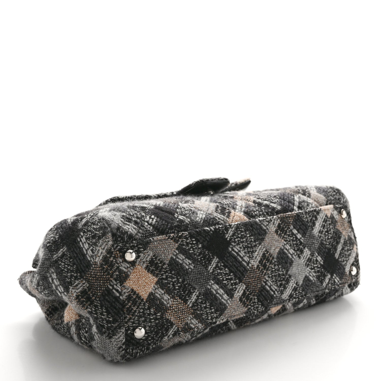 Chanel Woven Tweed CC Flap Dark Grey 4 of 10
