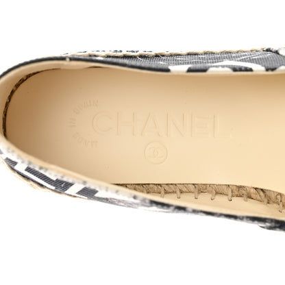 Chanel Printed Canvas Grosgrain 31 Rue Cambon Espadrilles 36 Black White 9 of 11