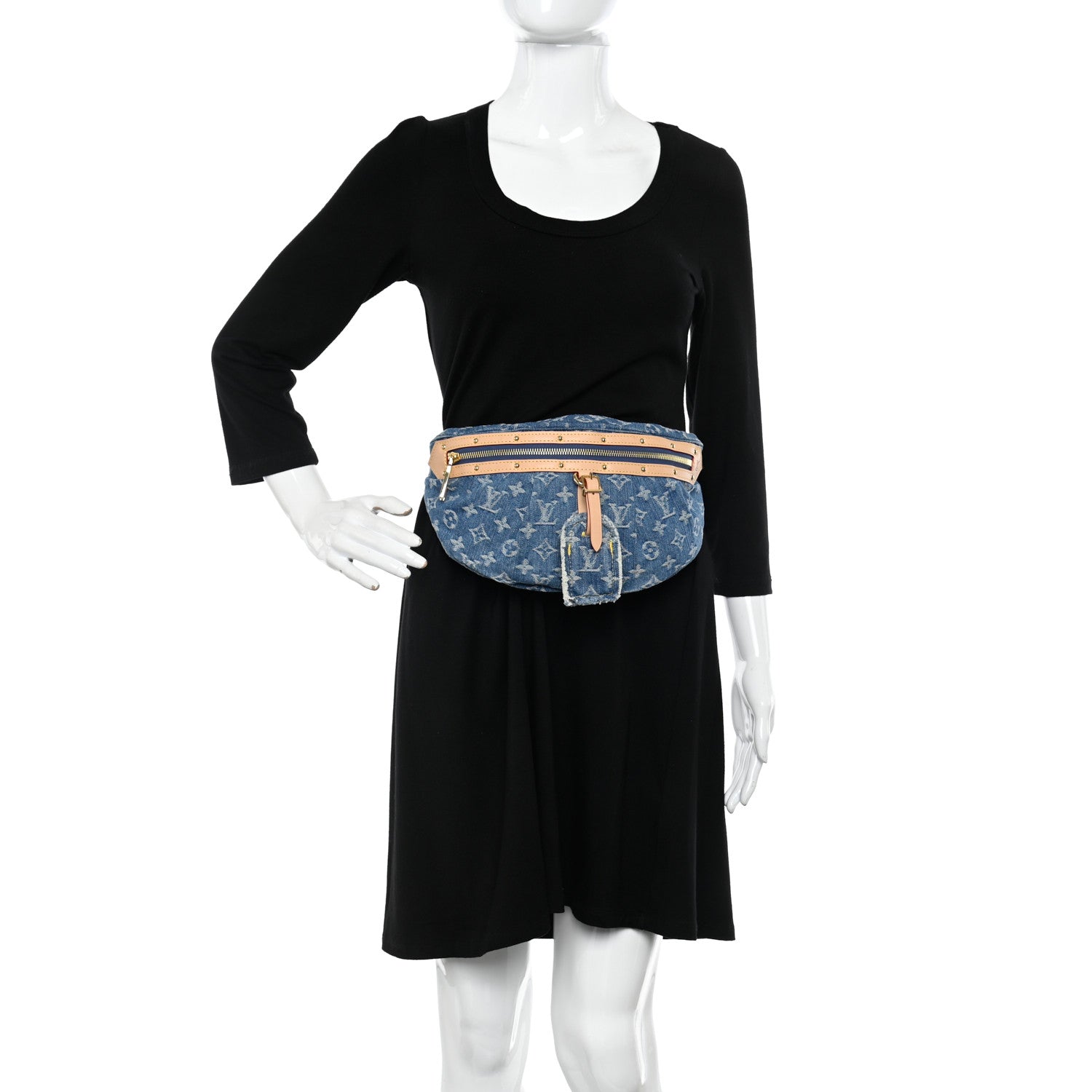 Louis Vuitton Monogram Denim High Rise Bumbag Blue 2 of 10