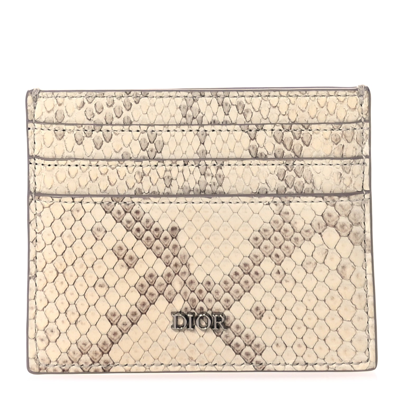 Christian Dior Snakeskin Dior Card Holder Beige Multicolor 1 of 8