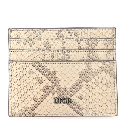Christian Dior Snakeskin Dior Card Holder Beige Multicolor 1 of 8