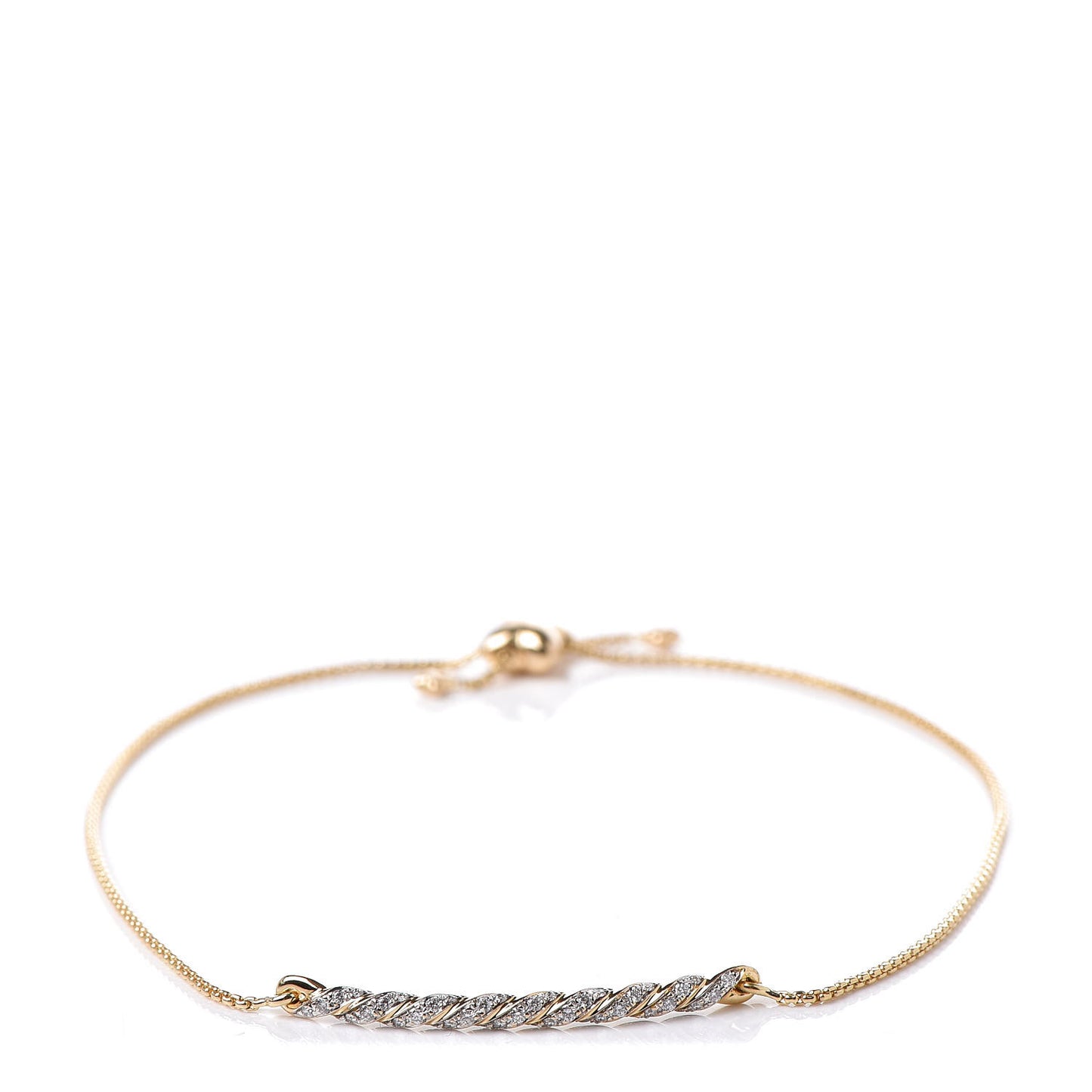 18K Yellow Gold Diamond Paveflex Station Bracelet