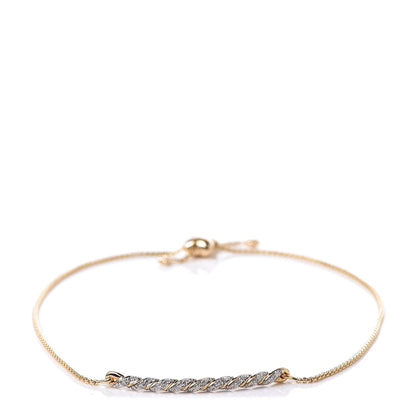 David Yurman 18K Yellow Gold Diamond Paveflex Station Bracelet 1 of 4