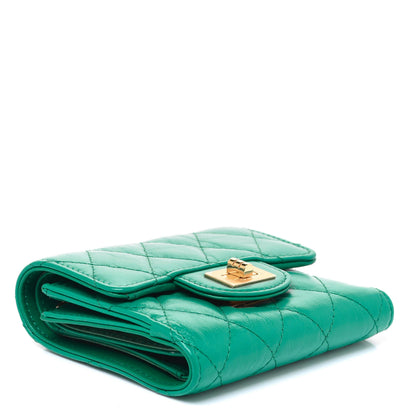 Chanel Aged Calfskin Quilted Reissue Compact Wallet Green 4 of 8