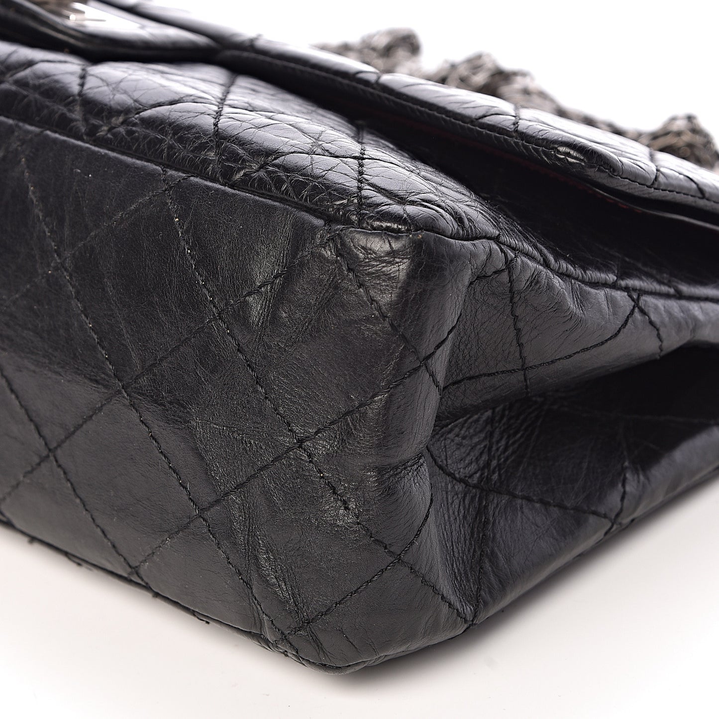 Aged Calfskin Quilted 2.55 Reissue 227 Flap Black