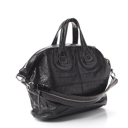Givenchy Calfskin Crocodile Embossed Medium Nightingale Black 2 of 9
