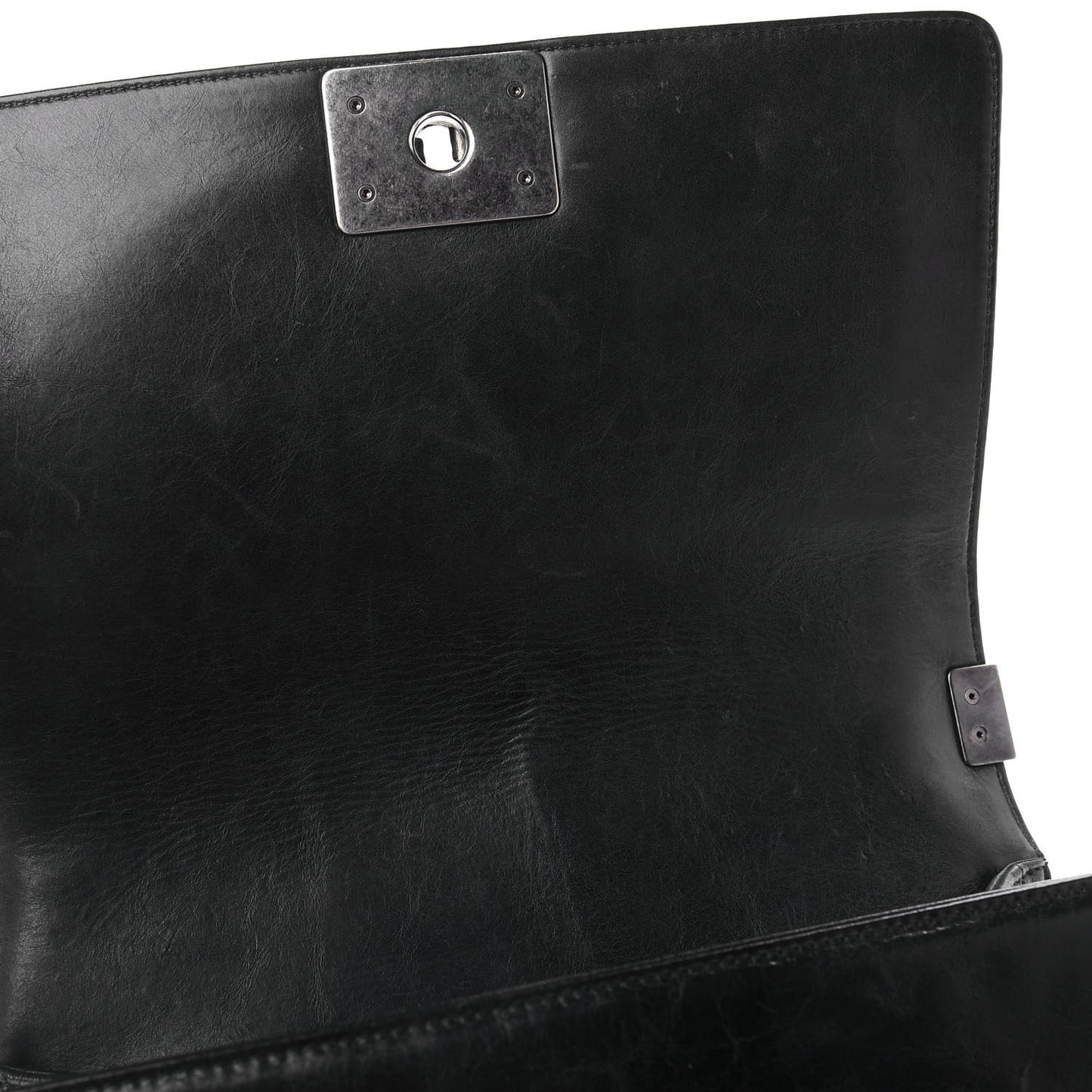 Calfskin Double Stitch Medium Boy Flap Black