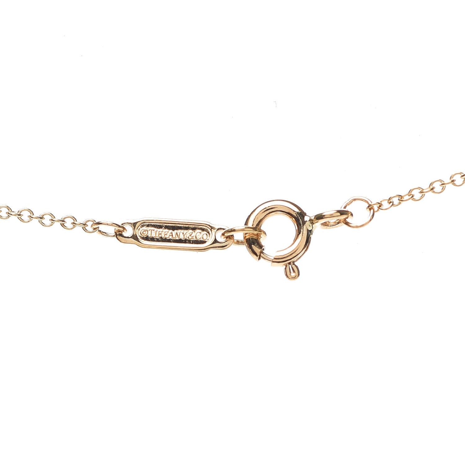 Tiffany 18K Yellow Gold Diamond Fleur de Lis Key Bar Pendant Necklace 5 of 6
