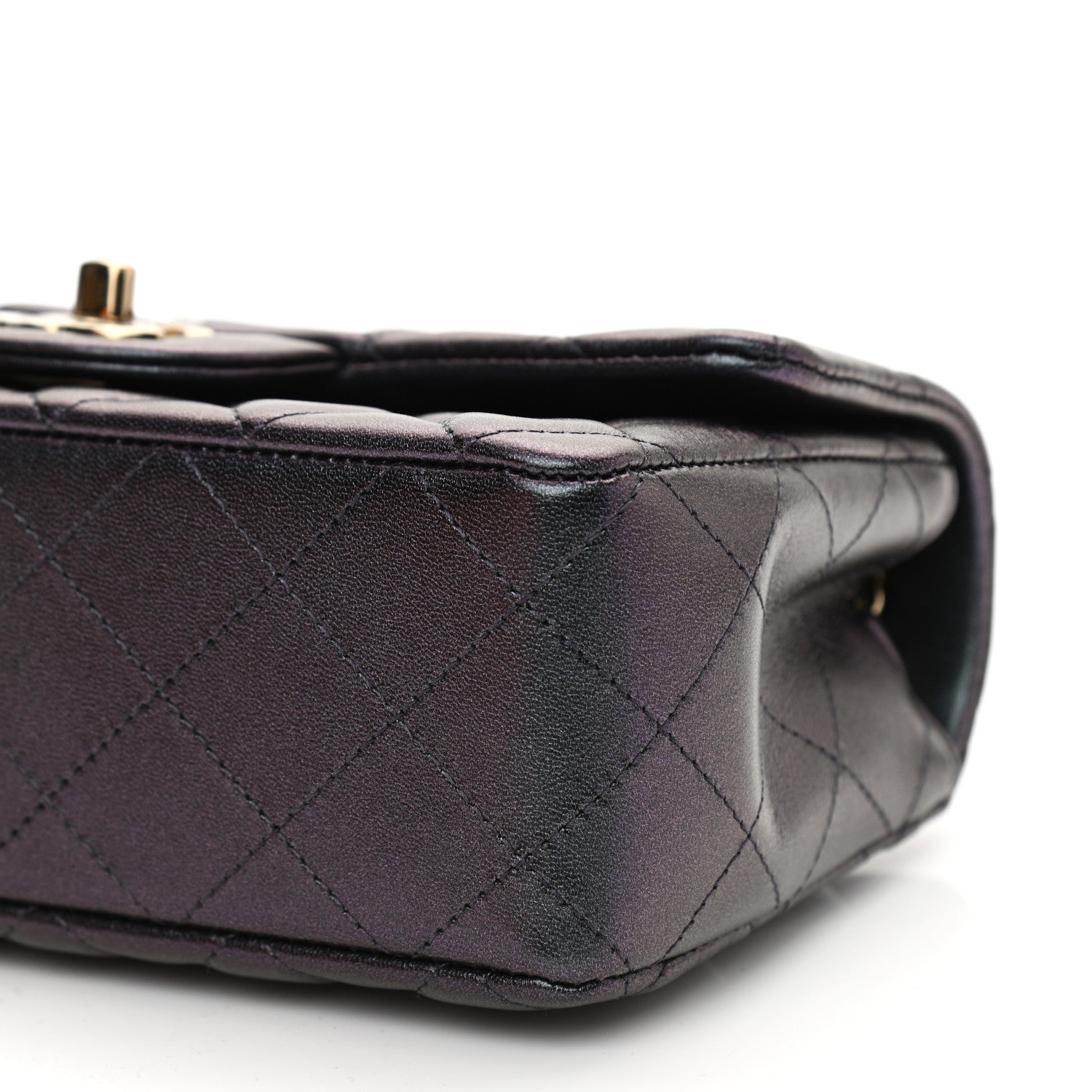 Chanel Iridescent Lambskin Quilted Mini Rectangular Flap Black 10 of 11