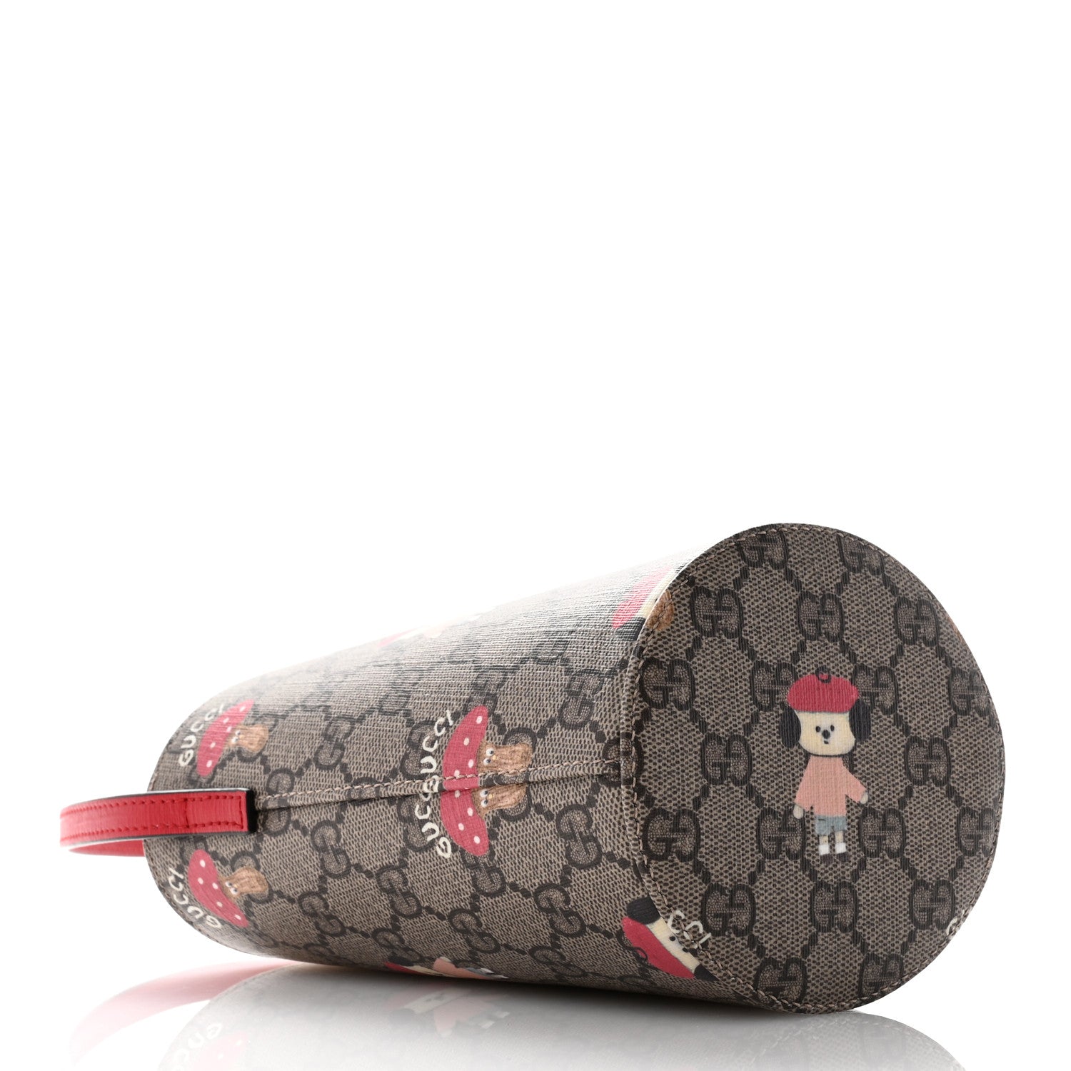 Gucci GG Supreme Monogram Childrens Printed Bucket Bag Beige Dark Brown Red 4 of 10