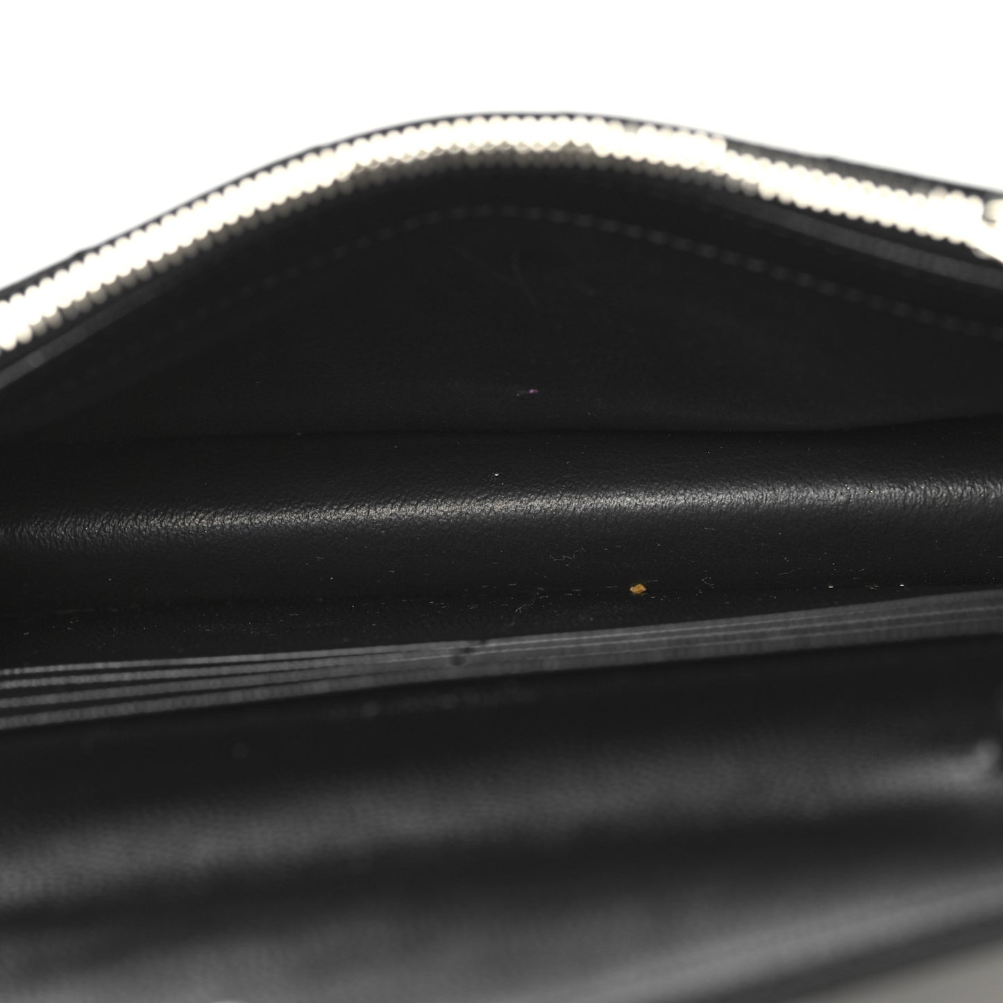 Grain De Poudre Matelasse Chevron Monogram Envelope Chain Wallet Black