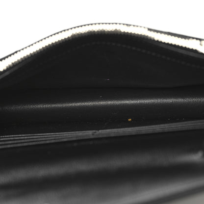 Saint Laurent Grain De Poudre Matelasse Chevron Monogram Envelope Chain Wallet Black 5 of 9