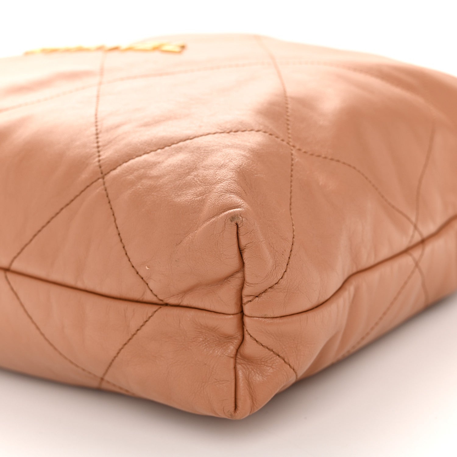 Chanel Shiny Calfskin Quilted Chanel 22 Camel 11 of 13