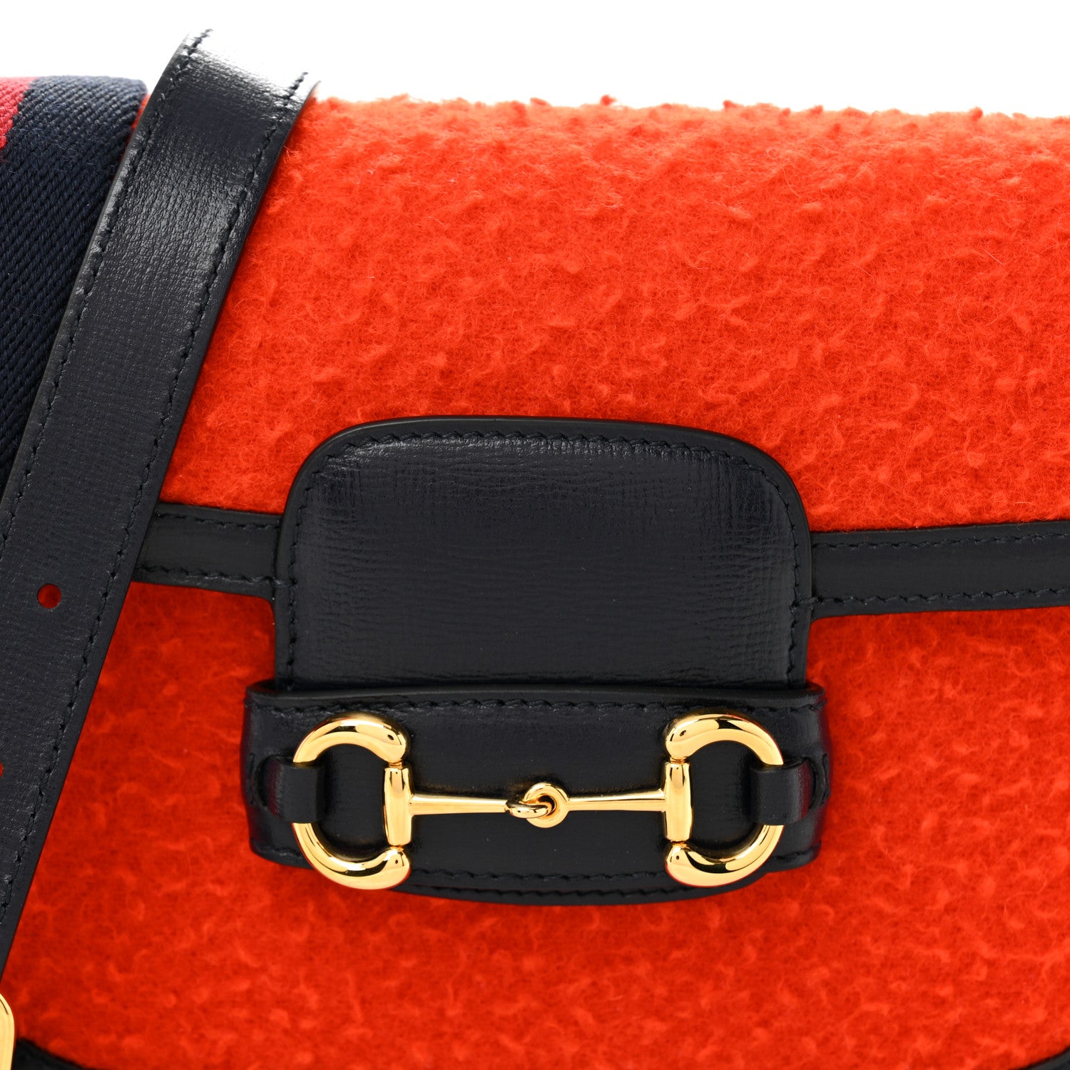 Gucci Casy Wool Azalea Calfskin Mini Horsebit 1955 Shoulder Bag Bitter Sweet Blue 8 of 10