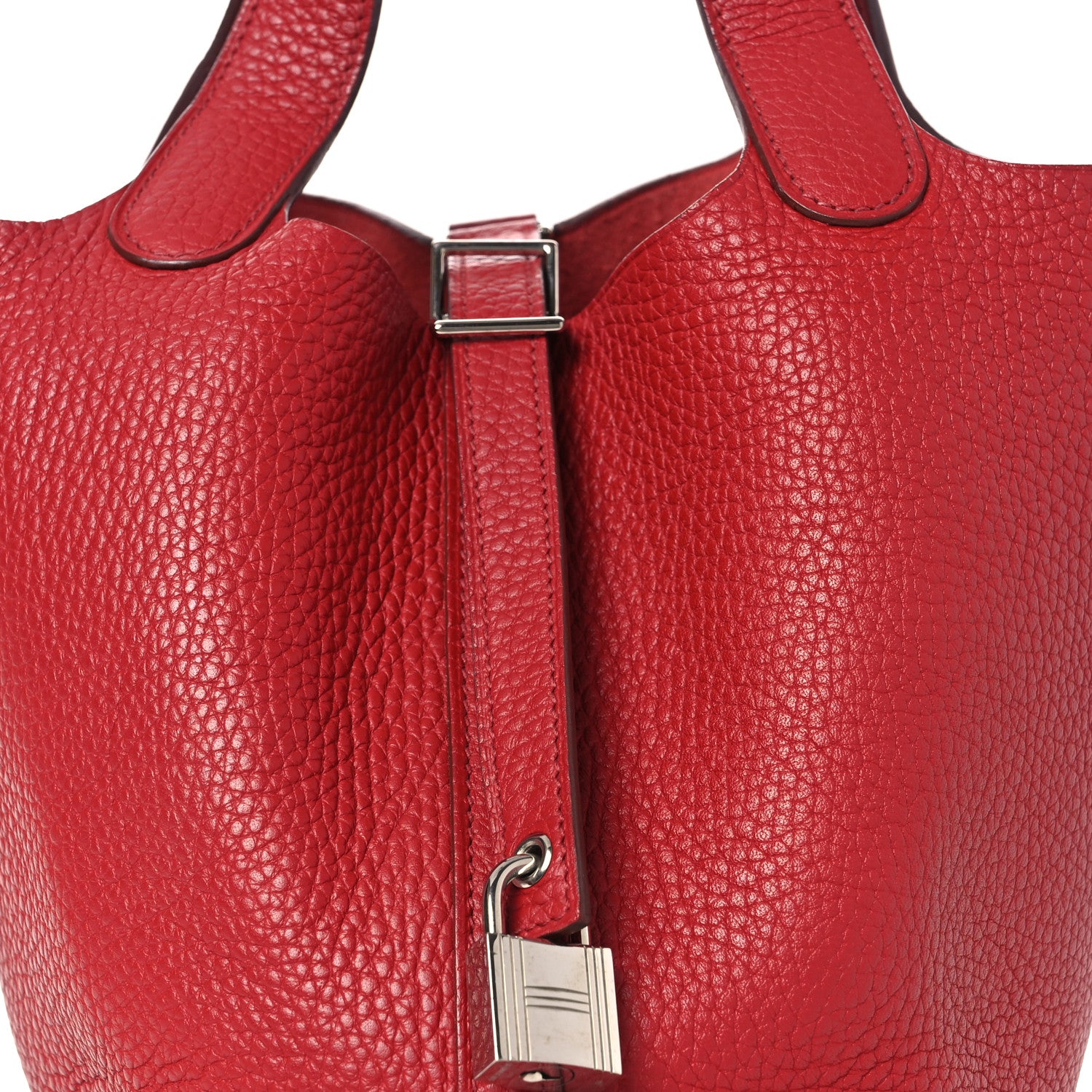 Hermes Taurillon Clemence Picotin Lock 18 PM Rouge Garance 7 of 9
