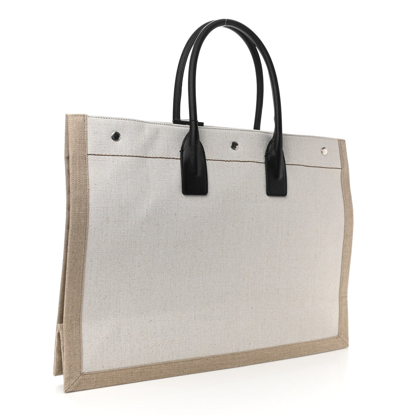 Linen Calfskin Rive Gauche Tote Optic White