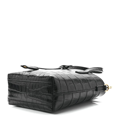 Saint Laurent Calfskin Crocodile Embossed Paris Mini Toy Shopper Tote Black 11 of 13