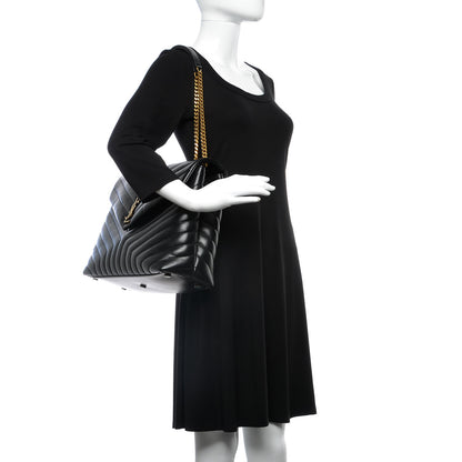 Saint Laurent Calfskin Y Quilted Monogram Large Loulou Chain Satchel Black 3 of 11