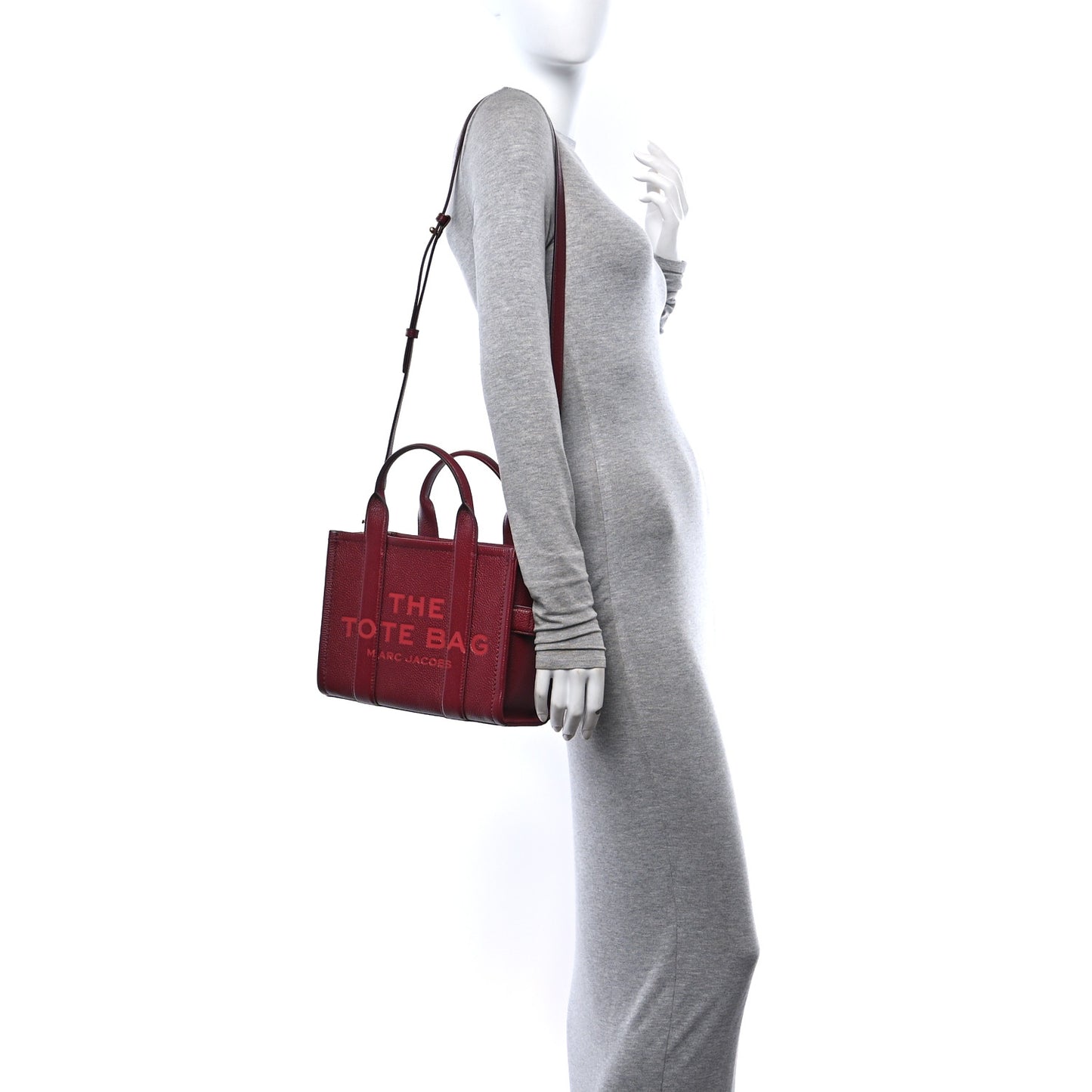 Grained Calfskin Small The Tote Bag Cherry
